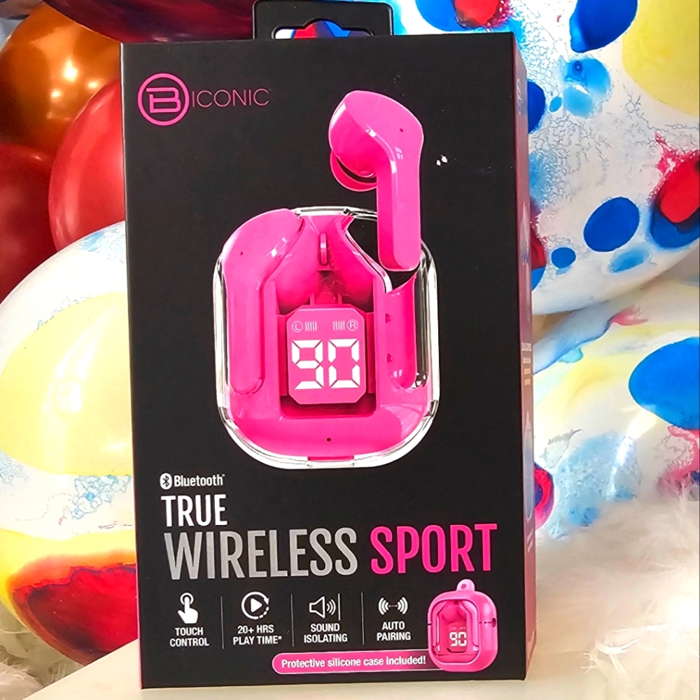 BRAND NEW Biconic True Wireless Sport Earphones (PINK)